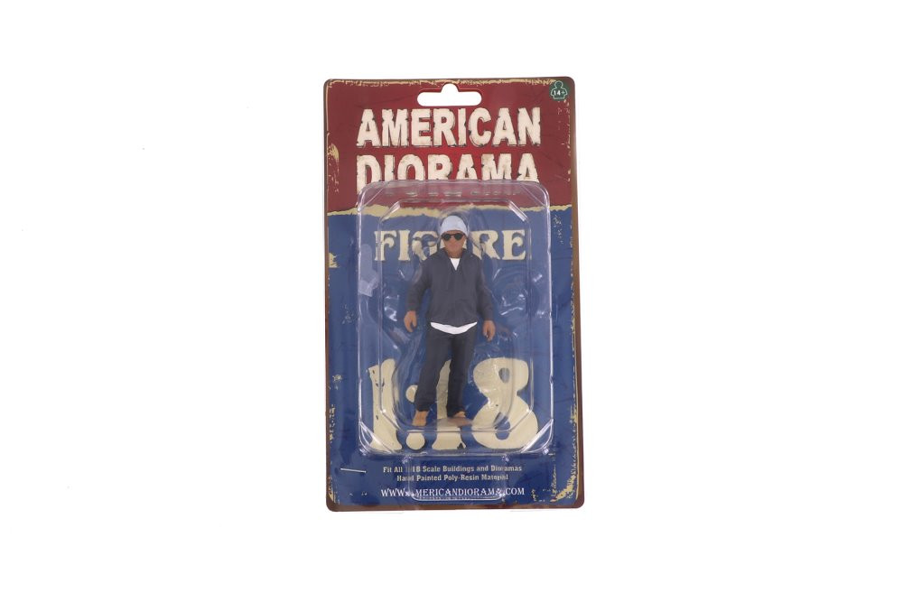 Car Meet 1 Figure IV, Blue - American Diorama 76280 - 1/18 scale Figurine - Diorama Accessory