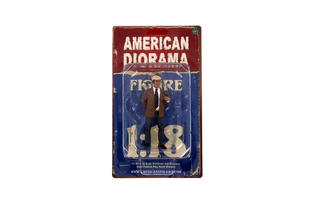 Race Day 2 Figure III, Brown and Blue - American Diorama 76297 - 1/18 Figurine - Diorama Accessory