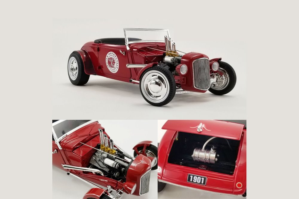 Indian Motorcycles 1934 Hot Rod Roadster, Red - GMP 18958 - 1/18 scale Diecast Model Toy Car
