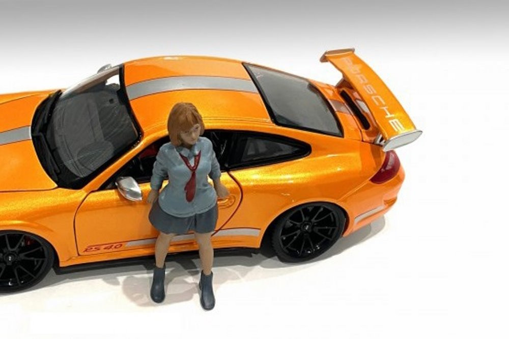 Car Meet 1 Figure V, Gray - American Diorama 76381 - 1/24 scale Figurine - Diorama Accessory