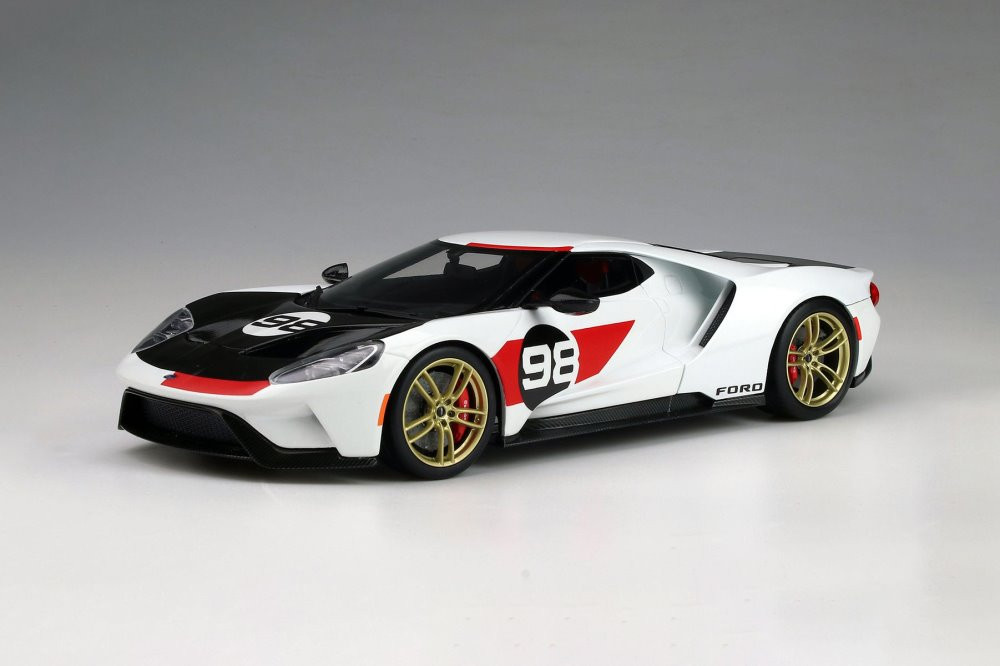 2021 Ford GT #98 1966 Daytona 24 Hours Heritage Edition, White - GT Spirit US037 - 1/18 Resin Car