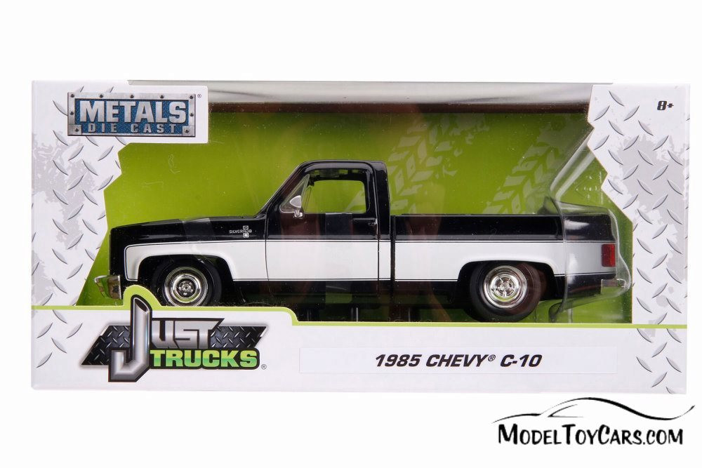 ＹＯyページ 1985 Chevy C10 Pickup Stock, Glossy Black and White - Jada