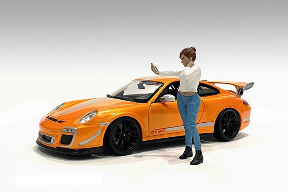 Car Meet 1 Figure I, White and Blue - American Diorama 76377 - 1/24 Figurine - Diorama Accessory