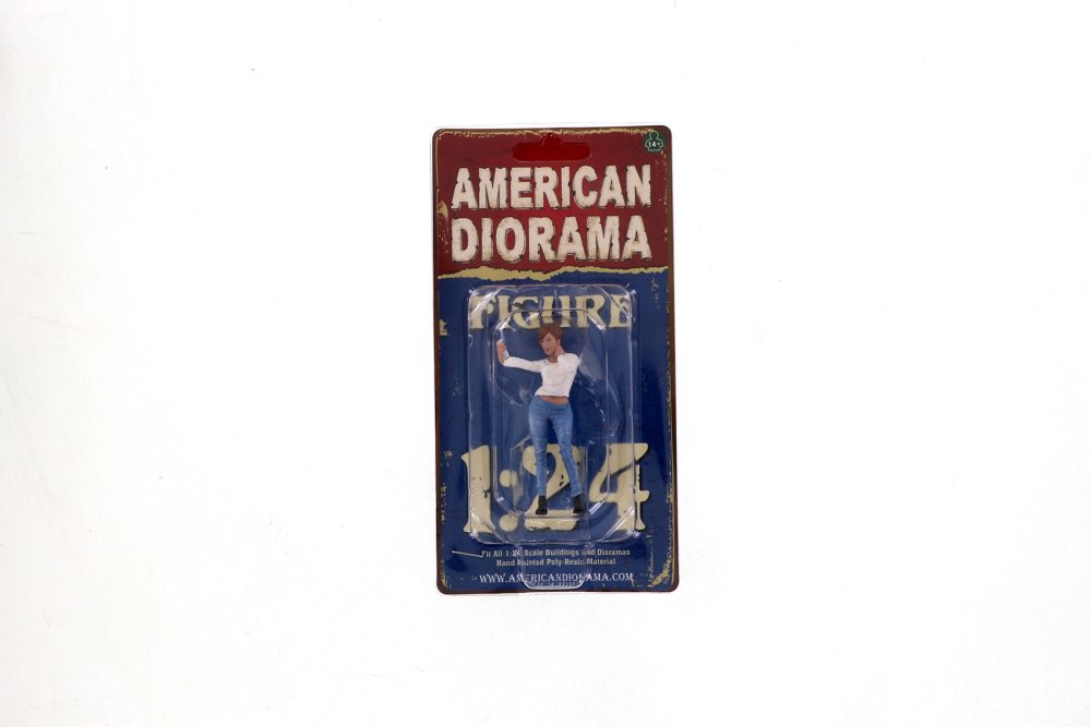 Car Meet 1 Figure I, White and Blue - American Diorama 76377 - 1/24 Figurine - Diorama Accessory