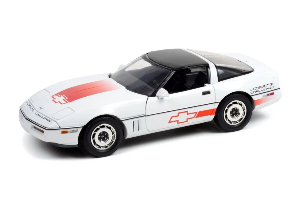 1988 Chevy Corvette C4 - Corvette Challenge Race Car, White - Greenlight 13596 - 1/18 Diecast Car