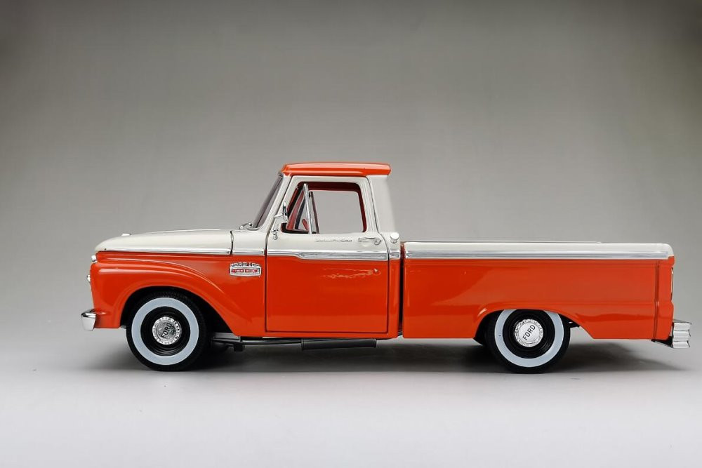 1965 Ford F-100 Custom Cab Pickup, Orange and Cream - Sun Star