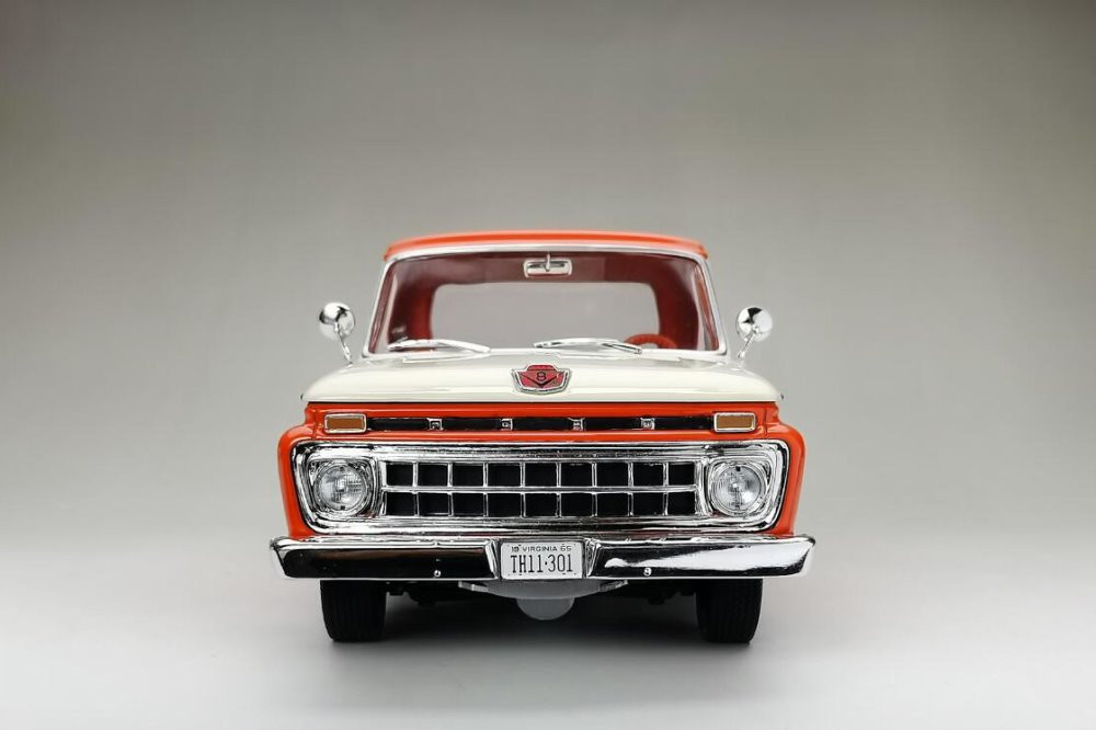 1965 Ford F-100 Custom Cab Pickup, Orange and Cream - Sun Star