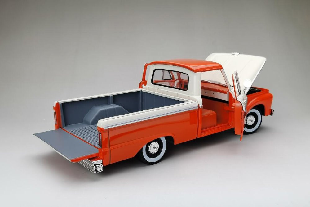 1965 Ford F-100 Custom Cab Pickup, Orange and Cream - Sun Star