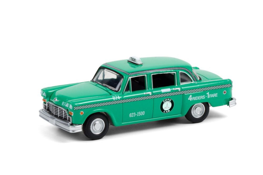 Zone Cab Co. 1969 Checker Taxi, Light Green - Greenlight 30232/48 - 1/64 scale Diecast Model Toy Car