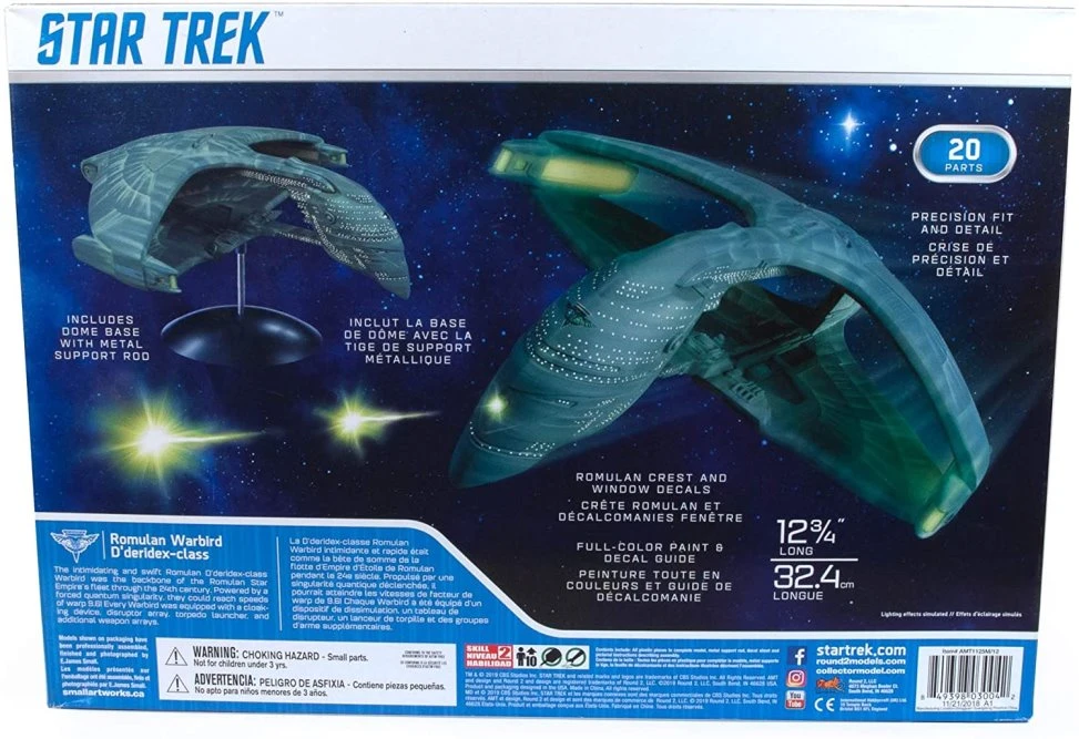 AMT Star Trek Romulan Warbird, 1/3200 scale Plastic Model Car Kit - AMT1125M