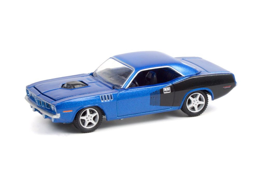 1971 Plymouth Barracuda Custom Hardtop (Lot #720), Blue - Greenlight 37230C/48 - 1/64 Diecast Car