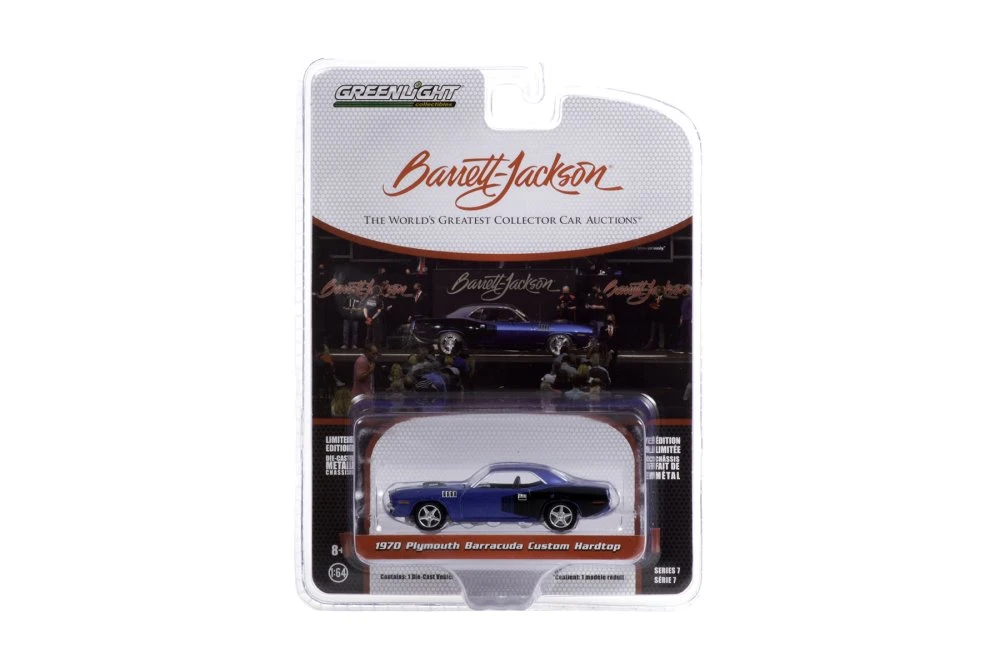 1971 Plymouth Barracuda Custom Hardtop (Lot #720), Blue - Greenlight 37230C/48 - 1/64 Diecast Car