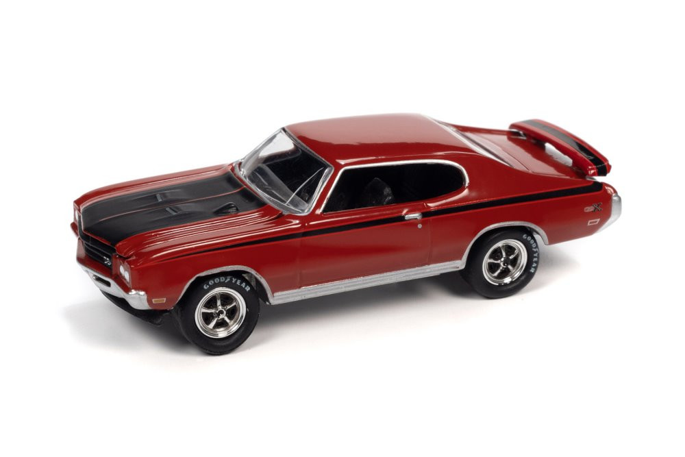 1971 Buick GSX Hardtop, Fire Red and Black - Johnny Lightning JLSP151/24A - 1/64 scale Diecast Car