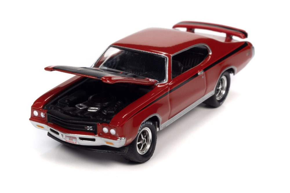 1971 Buick GSX Hardtop, Fire Red and Black - Johnny Lightning JLSP151/24A - 1/64 scale Diecast Car