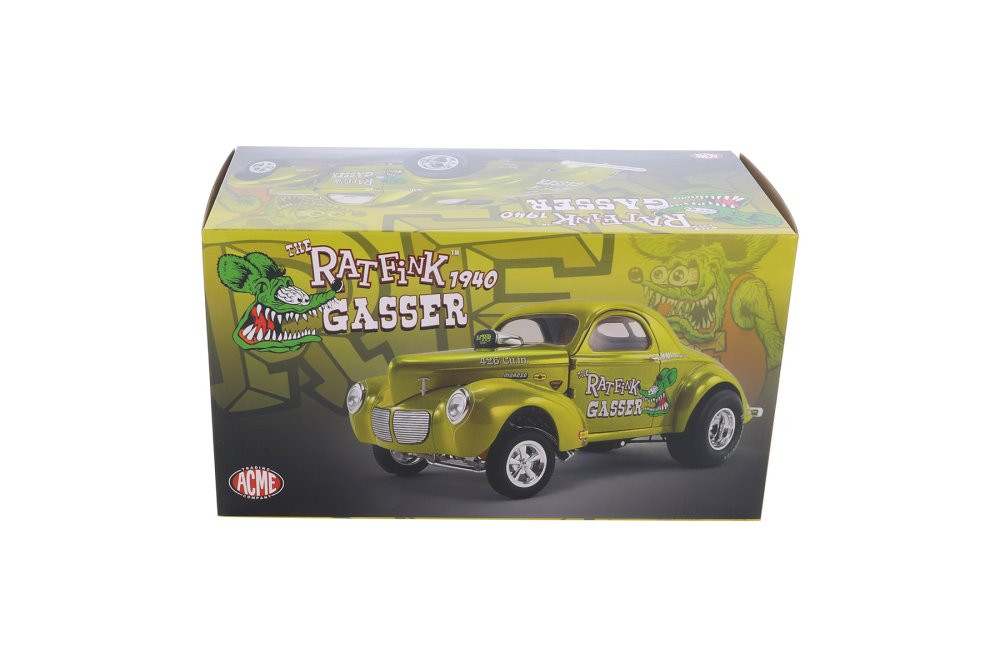 Rat Fink 1940 Willys Gasser, Gold - Acme A1800919 - 1/18 scale