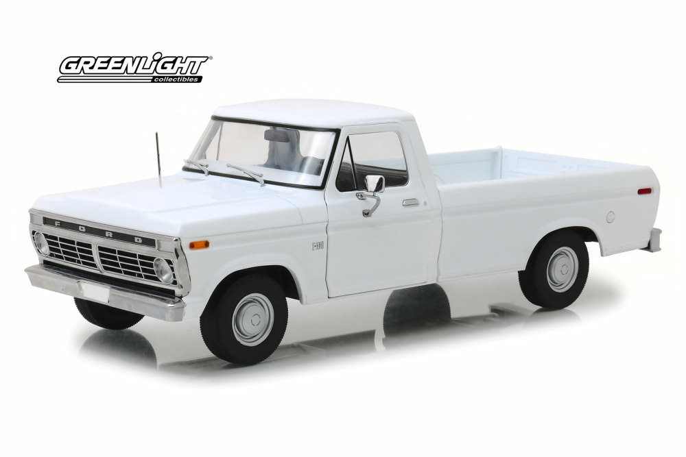 1973 Ford F-100 Pickup Truck, White - Greenlight 13536 - 1/18 scale Diecast Model Toy Car