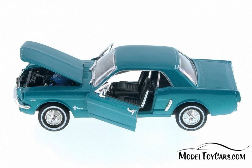 1964 Ford 1/2 Mustang Coupe, Green - Welly 22451WGN - 1/24 Scale Diecast Model Toy Car