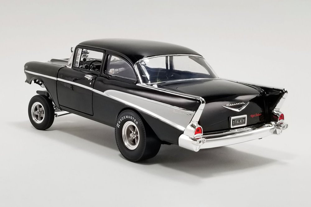 1957 Chevy Bel Air Gasser - Night Stalker, Black - Acme A1807010 - 1/18 scale Diecast Model Toy Car