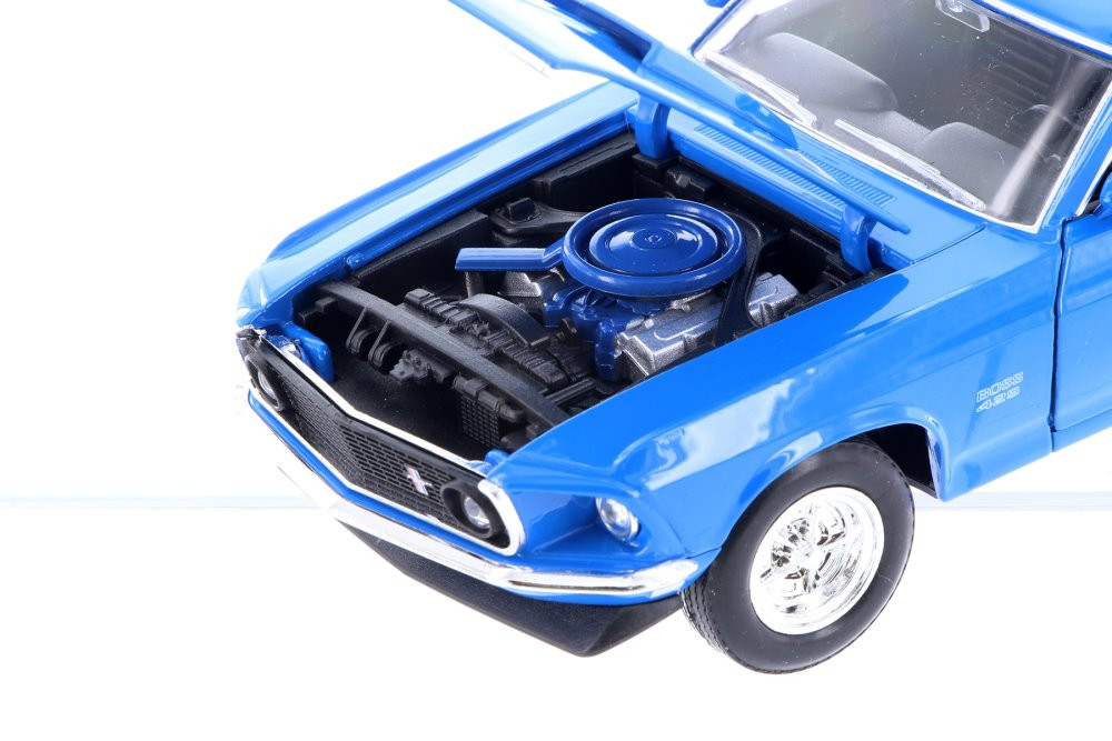 1969 Ford Mustang Boss 429, Blue - Welly 24067WBU - 1/24 scale