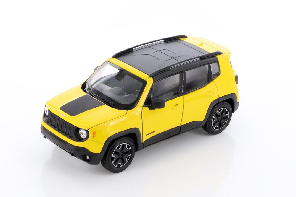 Jeep Renegade Trailhawk, Yellow - Welly 24071WYL - 1/24 scale Diecast Model Toy Car