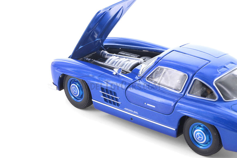 Mercedes-Benz 300 SL, Blue - Welly 24064WBU - 1/24 scale Diecast Model Toy Car