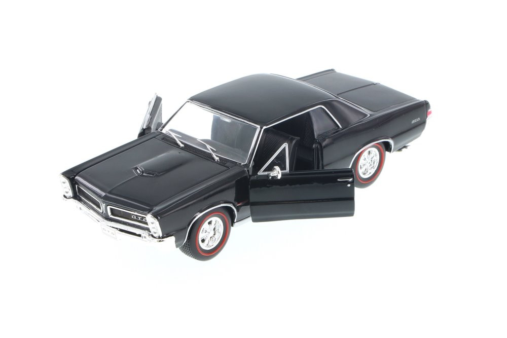 1965 Pontiac GTO, Black - Welly 22092WBK - 1/24 scale Diecast Model Toy Car