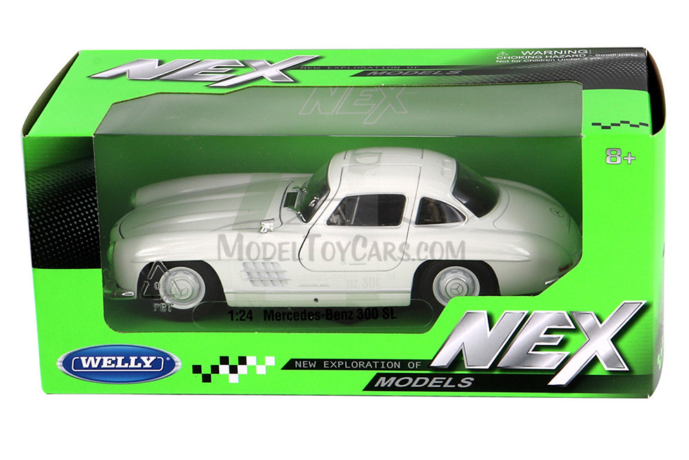 Mercedes-Benz 300 SL, White - Welly 24064WWT - 1/24 scale Diecast