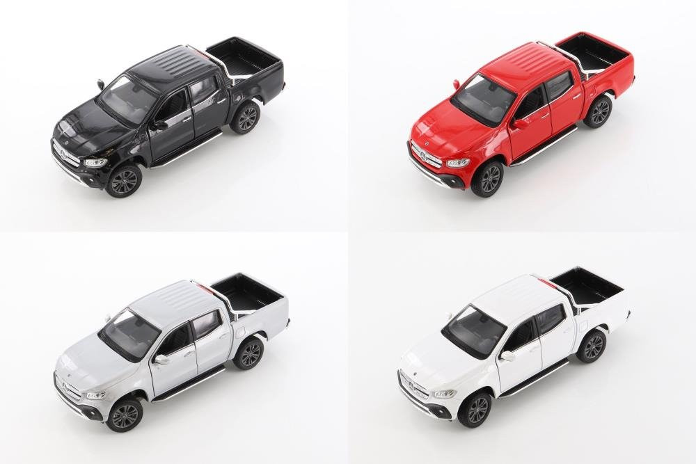 Welly Mercedes-Benz X-Class Pickup Truck Diecast Car Set - Box of 4 1/24  scale Diecast Model Cars, Assorted Colors - ModelToyCars.com