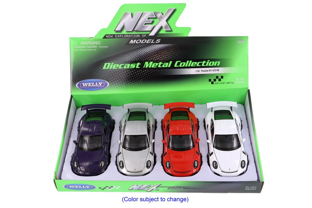 Welly Porsche 911 GT3 RS Hardtop Diecast Car Set - Box of 4 1/24