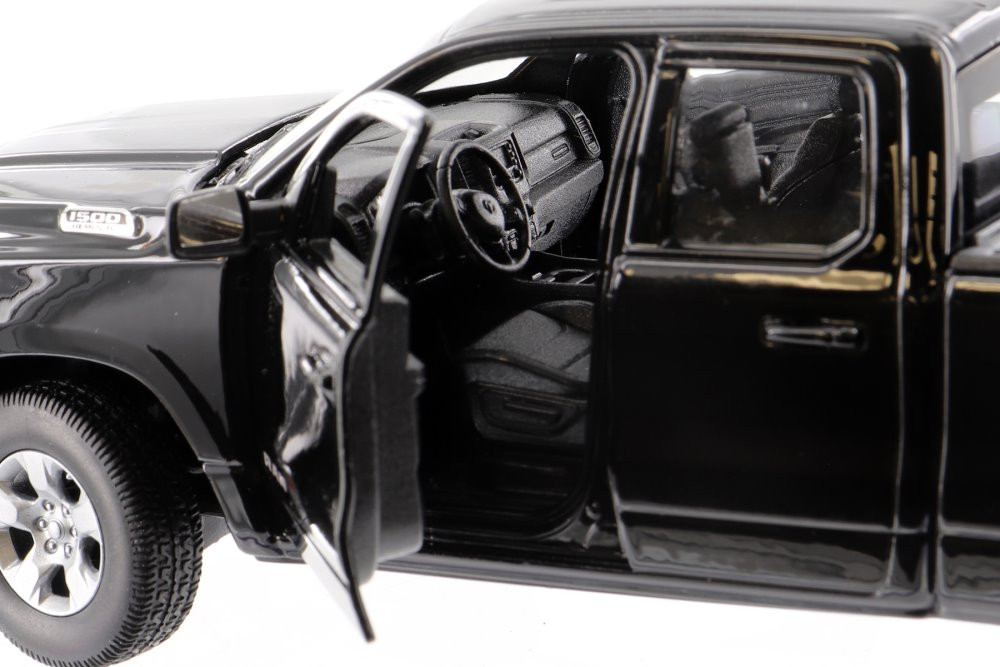 2019 Dodge Ram 1500 Pickup, Black - Welly 24104WBK - 1/27 scale Diecast Model Toy Car