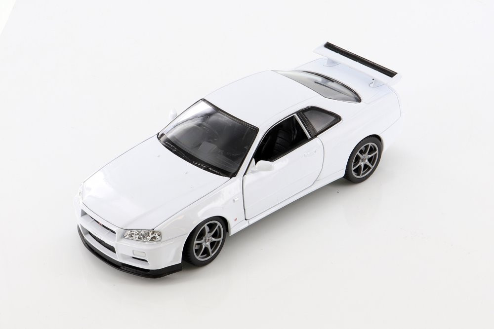 Nissan Skyline GT-R (R34), White - Welly 24108WWT - 1/24 scale Diecast Model Toy Car