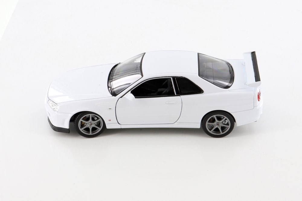 Nissan Skyline GT-R (R34), White - Welly 24108WWT - 1/24 scale Diecast Model Toy Car