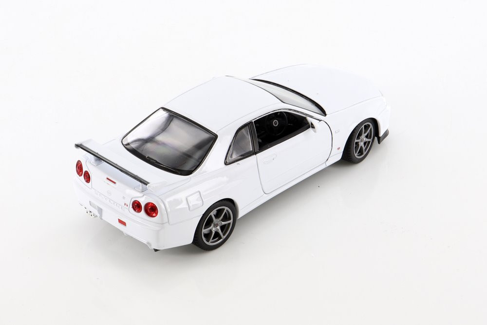 Nissan Skyline GT-R (R34), White - Welly 24108WWT - 1/24 scale Diecast Model Toy Car