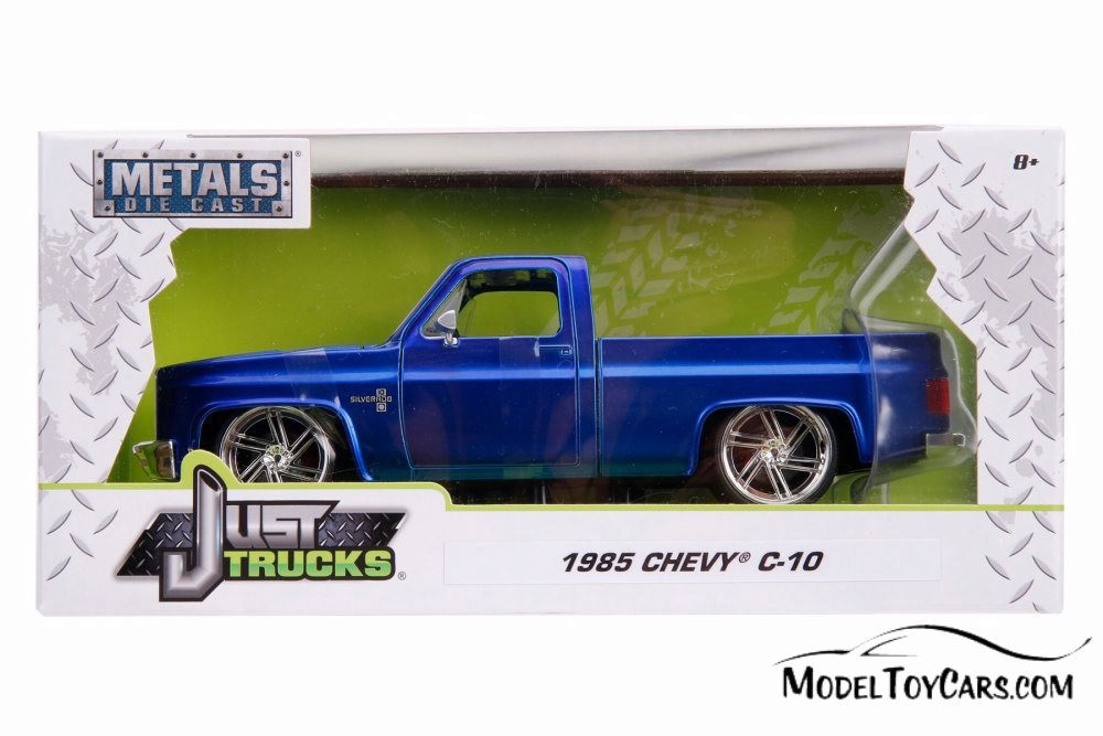 1985 Chevy C10 Custom Pickup, Candy Blue - Jada 30287 - 1/24 Scale