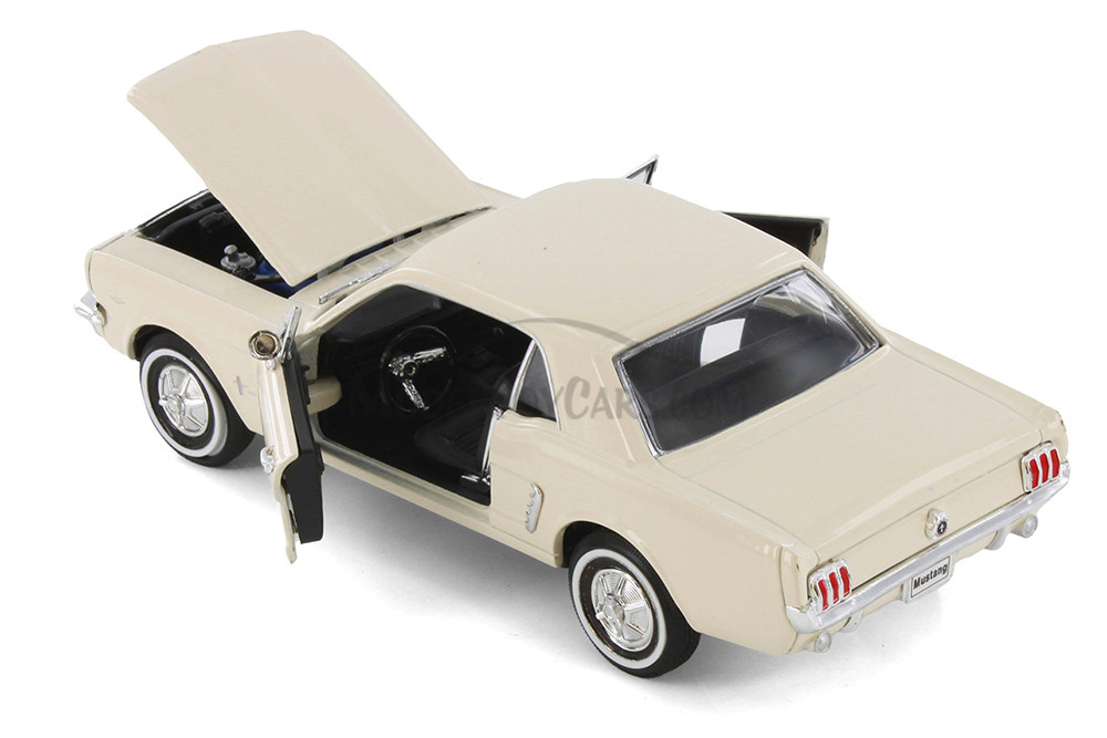 1964 Ford Mustang Coupe (1964.5), Cream White - Showcasts® 22451/4D - 1/24 Scale Diecast Model Toy Car