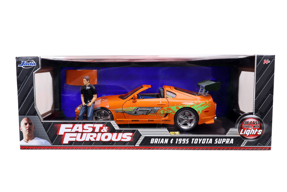 ミニカー FAST&FURIOUS JADATOYS 1/18 LED SUPRA Jada 1:18 Fast & Furious Brian's Toyota Supra w/Light
