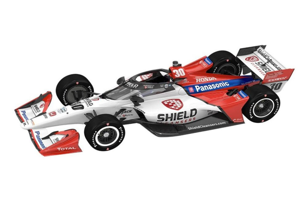 NTT IndyCar Series, #30 Takuma Sato / Rahal Letterman Lanigan Racing,  Shield Cleansers (Road Course Configuration) - Greenlight 11121 - 1/18  scale