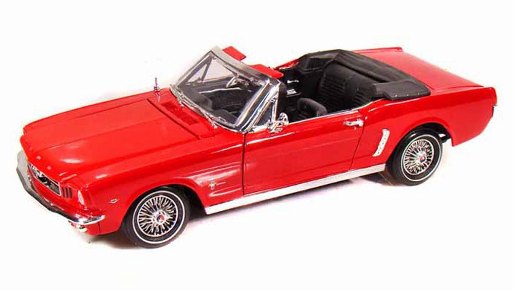 1964.5 Ford Mustang Convertible, Red - Motormax 73145 - 1/18 Scale Diecast Model Car