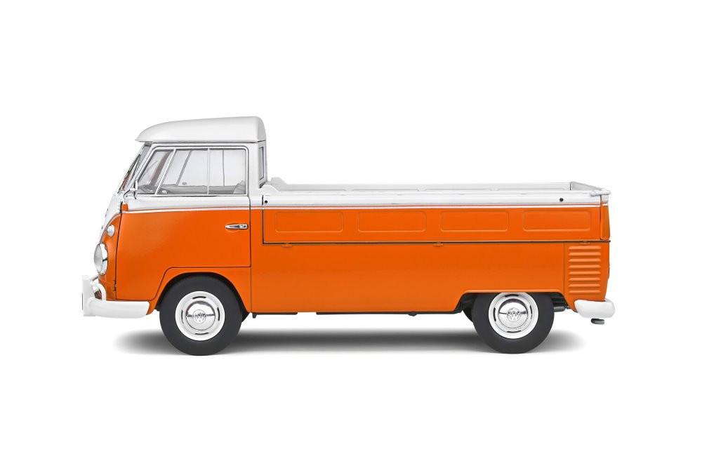 1950 Volkswagen T1 Pick Up with Surfboard, Orange and White - Solido S1806701 - 1/18 Diecast Car