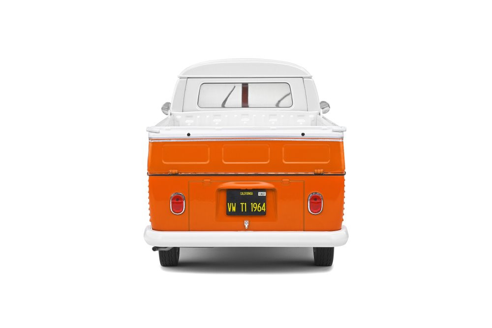 1950 Volkswagen T1 Pick Up with Surfboard, Orange and White - Solido S1806701 - 1/18 Diecast Car