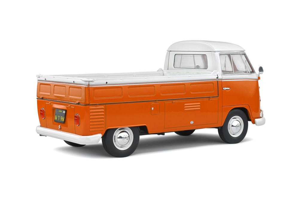 1950 Volkswagen T1 Pick Up with Surfboard, Orange and White - Solido S1806701 - 1/18 Diecast Car