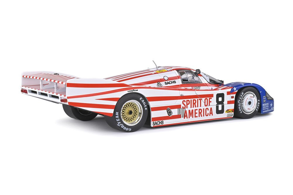 1986 Porsche 956LH RHD, #8 G. Follmer - J. Morton - K. Miller "Spirit of America" 24H of Le Mans - Solido S1805503 - 1/18 scale Diecast Model Toy Car