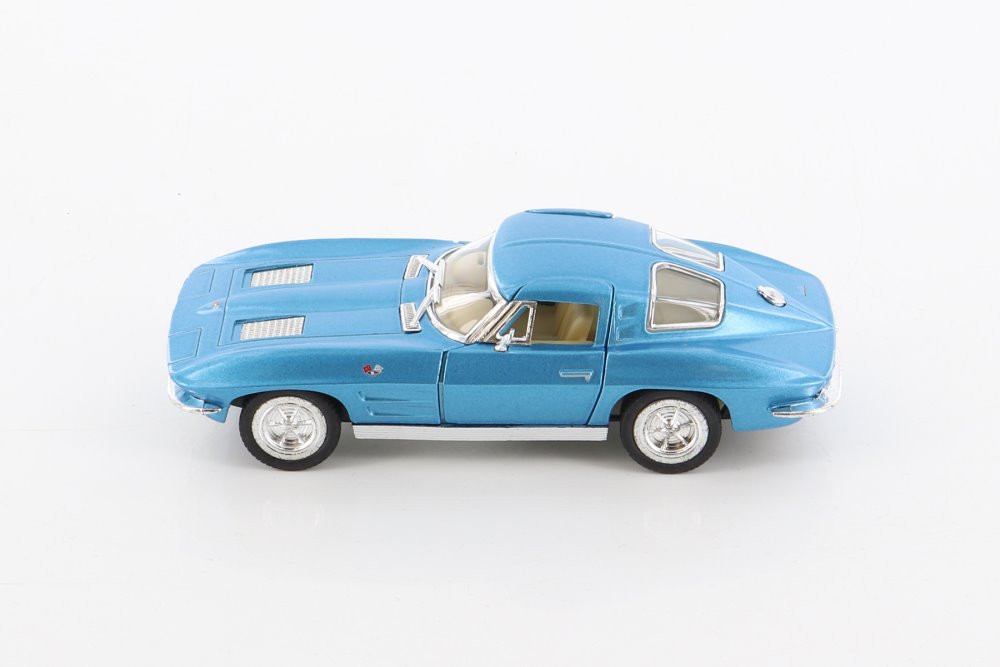 1963 Chevy Corvette Stingray, Blue - Kinsmart 5358WBU - 1/36 scale Diecast Model Toy Car