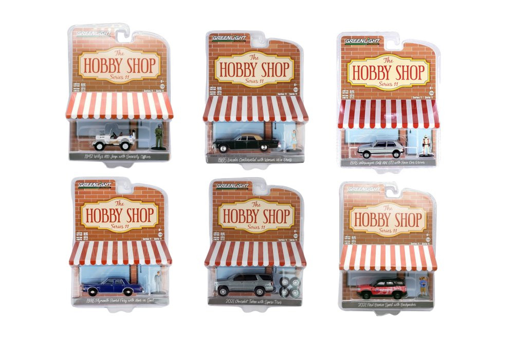  The Hobby Shop Series 11 Diecast Car Set - Box of 6 assorted 1/64 Scale Diecast Model Cars