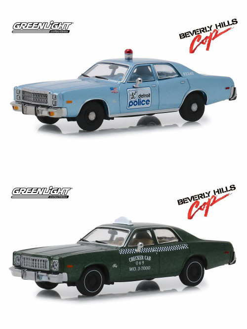 Beverly Hills Cop Diecast Toy Car Package - Two 1/43 Scale Diecast Model Cars