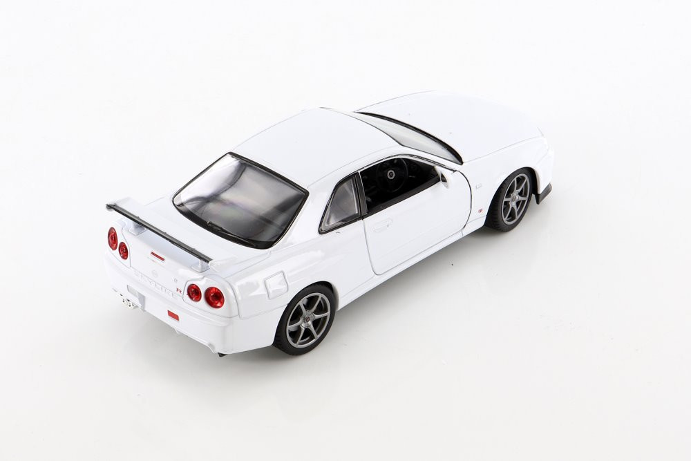 Nissan Skyline GT-R (R34), White - Welly 24108/4D - 1/24 scale
