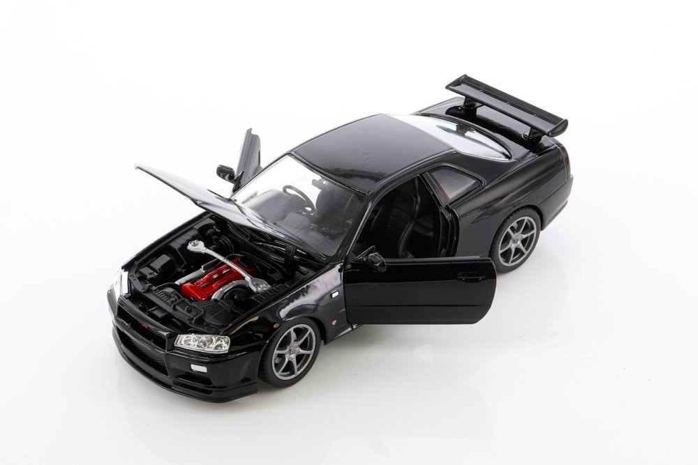 Nissan Skyline GT-R (R34), Black - Welly 24108/4D - 1/24