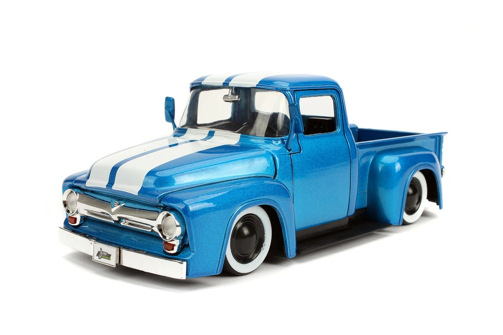 1956 Ford F-100 Pickup, Blue and White - Jada 31541 - 1/24 scale Diecast Model Toy Car