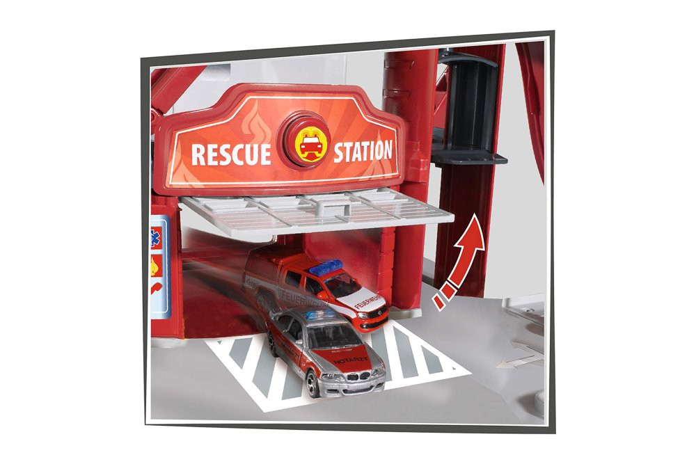 Majorette Creatix Rescue Station w/5  Vehicles Assortment - Jada Toys 2120500271JA - 1/64 Playset