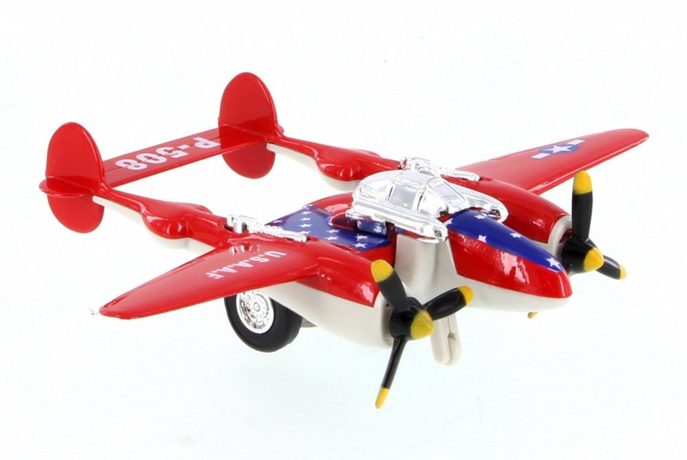 P-508 WWII Pullback Fighter, Red - Showcasts 508D - Diecast Model Toy Car